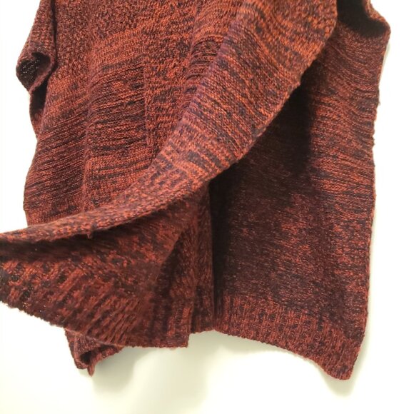 Apt. 9 Women’s Turtle Neck Poncho Knit Sweater Red Black - (OS) - Picture 9 of 13